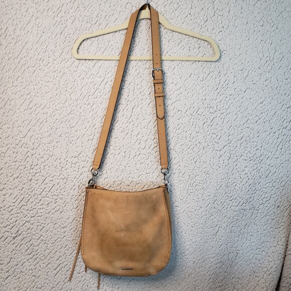 Rebecca Minkoff Crossbody Bag Women Tan Leather Boho Adjustable Strap - Picture 2 of 11
